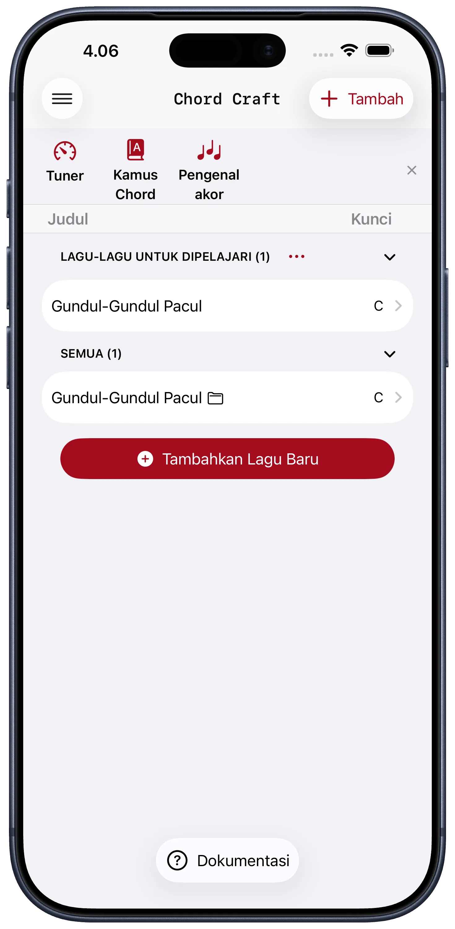 Set list di Chord Craft