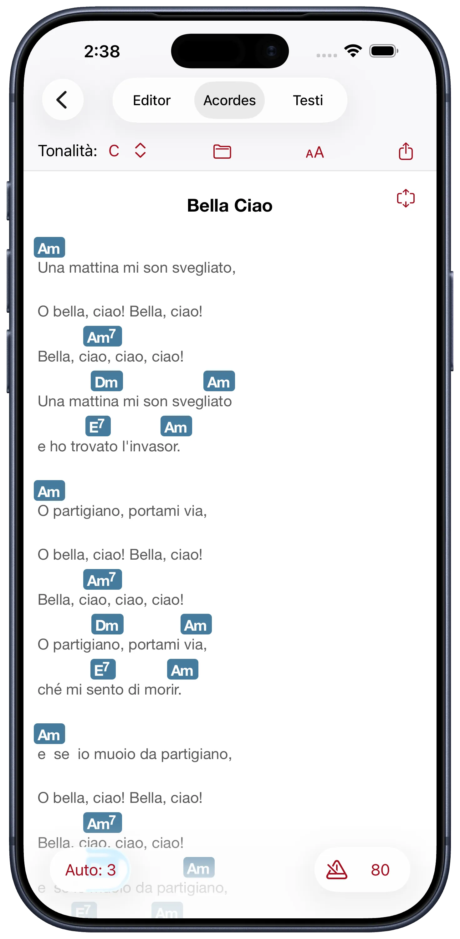 Aggiungi un canto di worship in Chord Craft