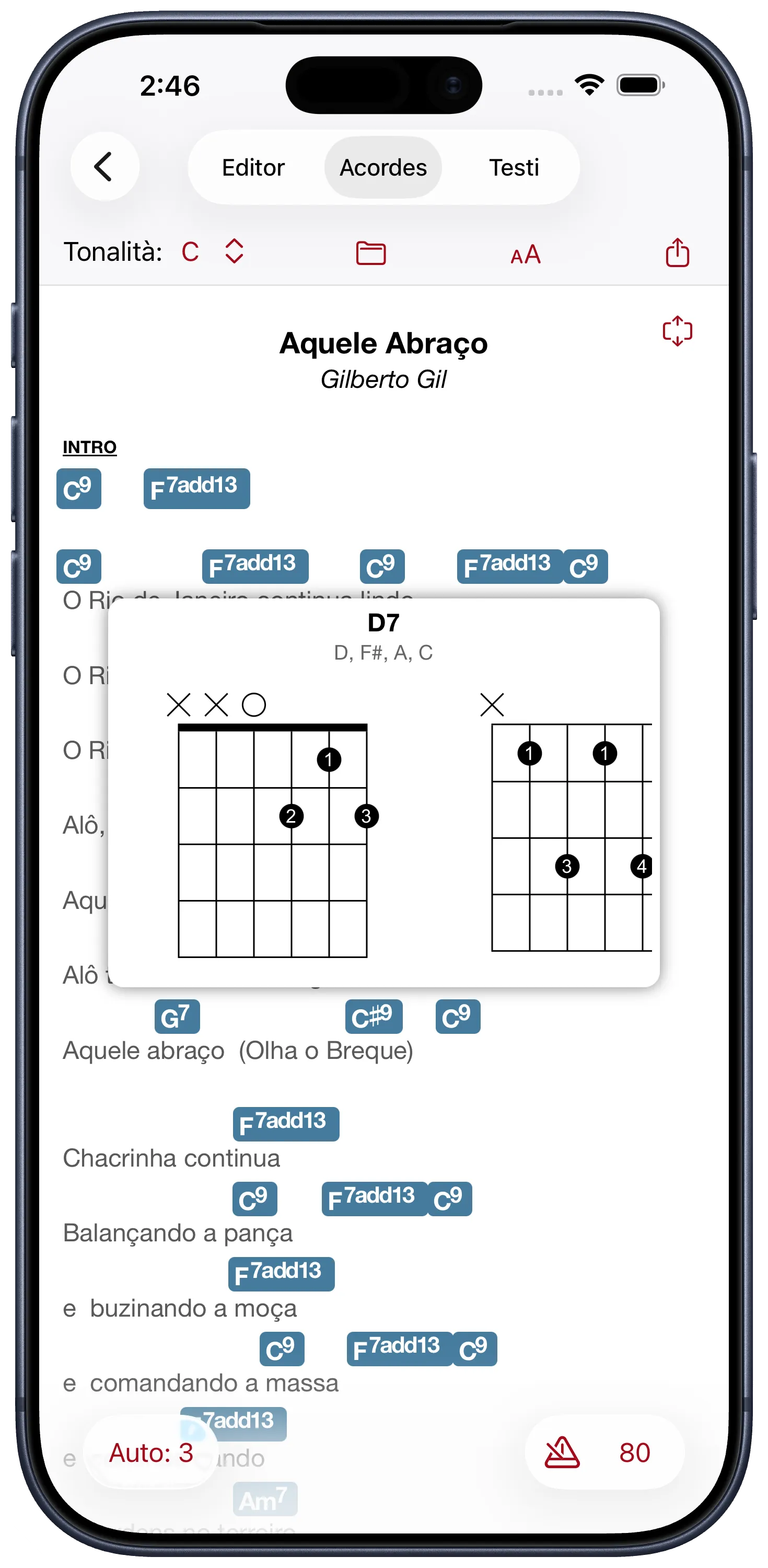 Diagramas de acordes no Chord Craft