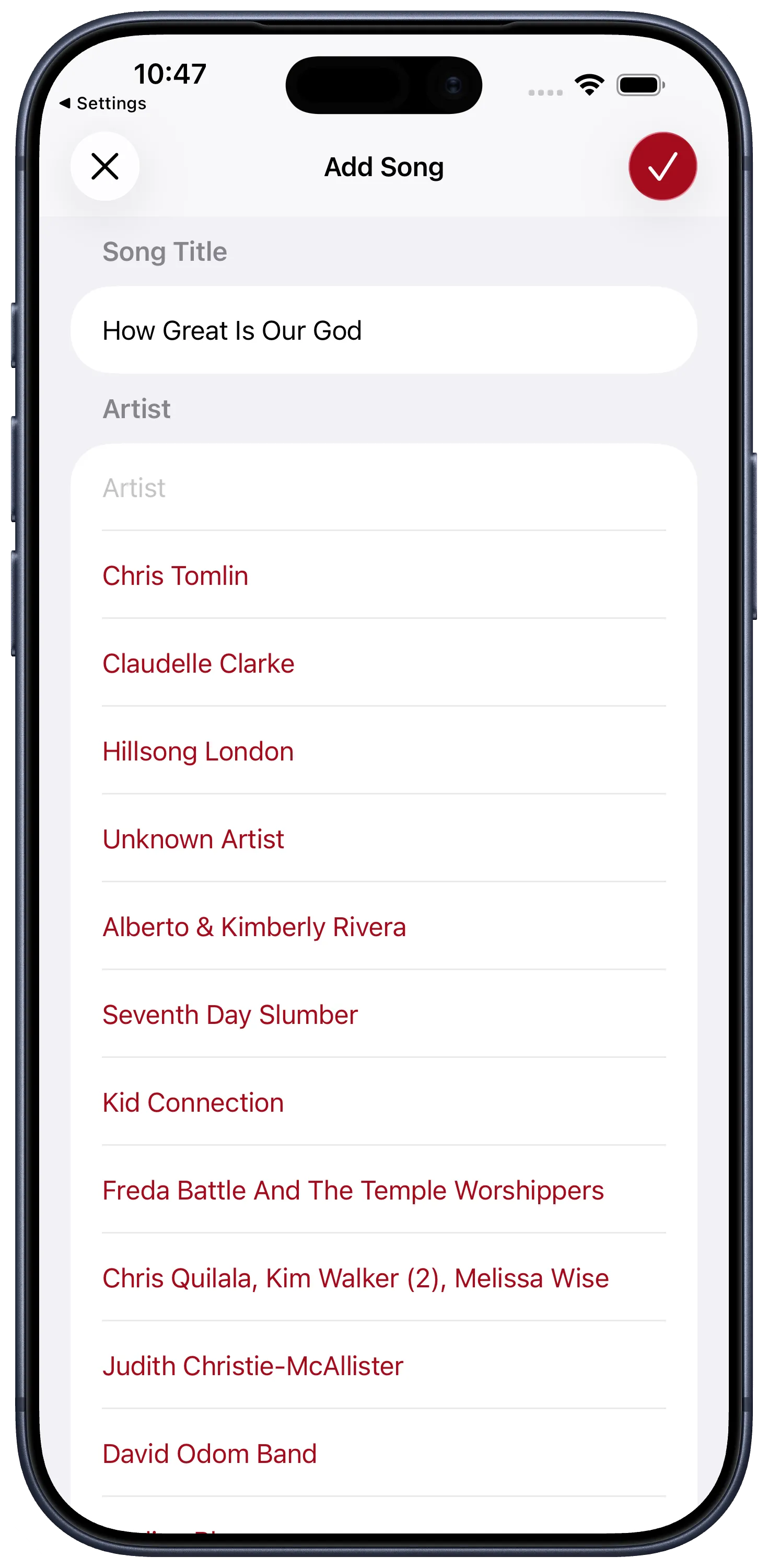 Add a worship song in Chord Craft