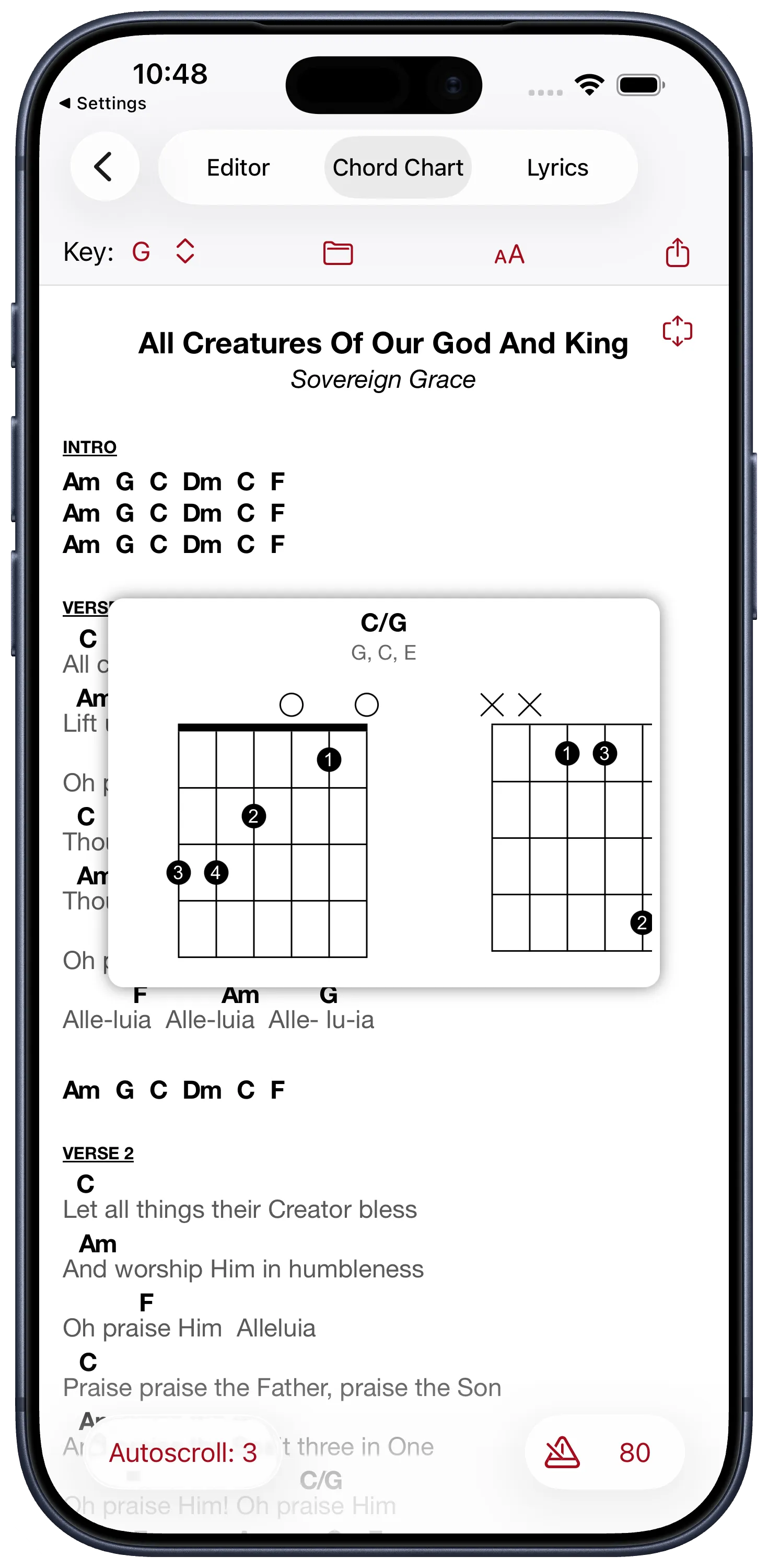 Chord diagrams for worship