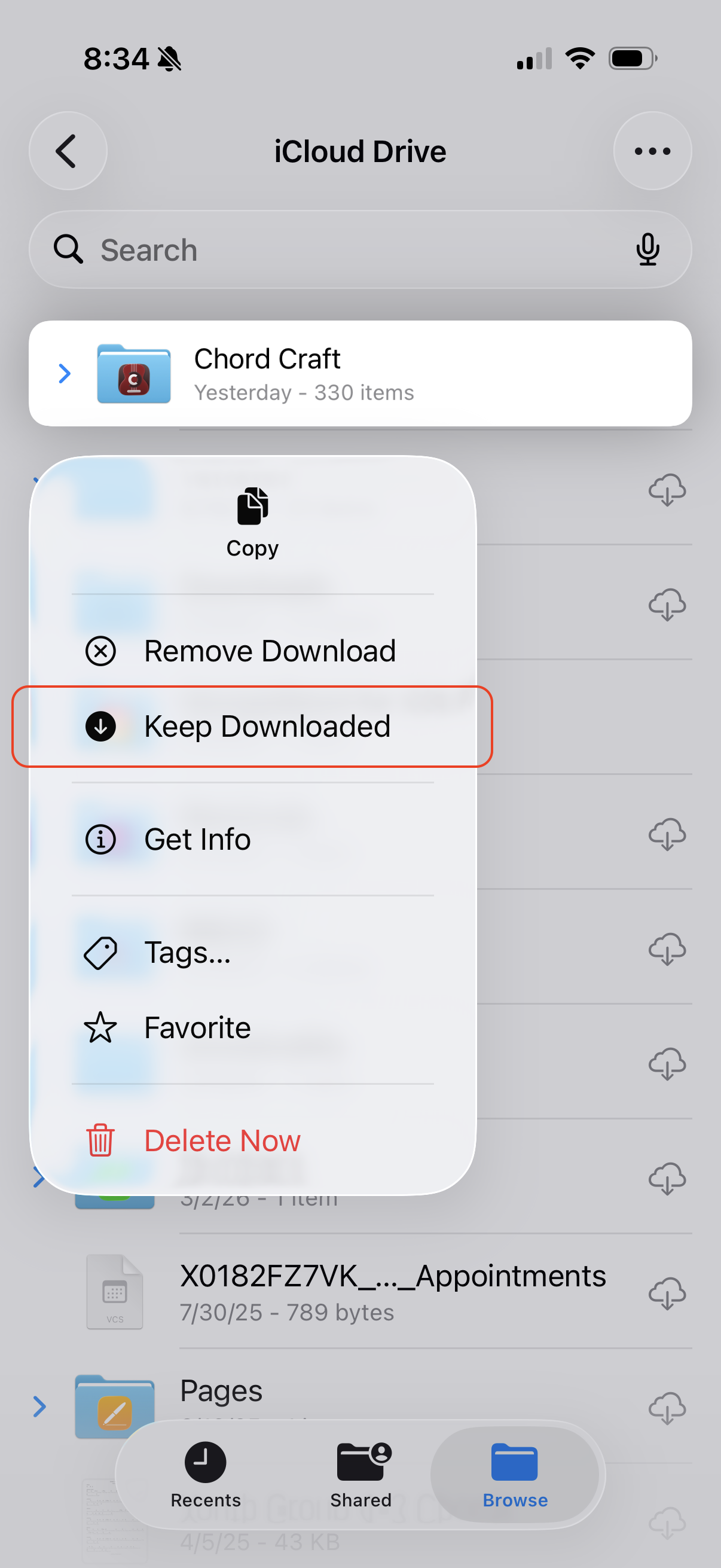 Keep Downloaded on iOS
